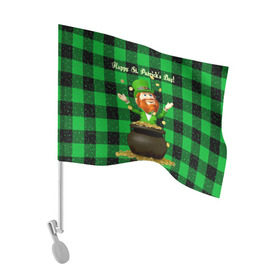 Флаг для автомобиля с принтом Ирландия в Санкт-Петербурге, 100% полиэстер | Размер: 30*21 см | irish | st. patricks day | зеленый | ирландец | лепрекон
