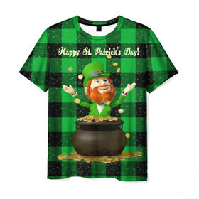 Мужская футболка 3D с принтом Ирландия в Санкт-Петербурге, 100% полиэфир | прямой крой, круглый вырез горловины, длина до линии бедер | irish | st. patricks day | зеленый | ирландец | лепрекон