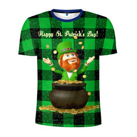 Мужская футболка 3D спортивная с принтом Ирландия в Санкт-Петербурге, 100% полиэстер с улучшенными характеристиками | приталенный силуэт, круглая горловина, широкие плечи, сужается к линии бедра | Тематика изображения на принте: irish | st. patricks day | зеленый | ирландец | лепрекон