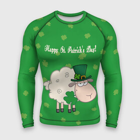 Мужской рашгард 3D с принтом Ирландия в Санкт-Петербурге,  |  | irish | sheep | st. patricks day | зеленый | ирландец | лепрекон | оваечка | овца