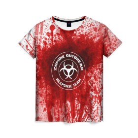 Женская футболка 3D с принтом зомбиапокалипсис в Санкт-Петербурге, 100% полиэфир ( синтетическое хлопкоподобное полотно) | прямой крой, круглый вырез горловины, длина до линии бедер | the walking dead | апокалипсис | замбиапокалипсис | зомби | кровь | ходячие мертвецы