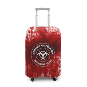 Чехол для чемодана 3D с принтом зомбиапокалипсис в Санкт-Петербурге, 86% полиэфир, 14% спандекс | двустороннее нанесение принта, прорези для ручек и колес | the walking dead | апокалипсис | замбиапокалипсис | зомби | кровь | ходячие мертвецы