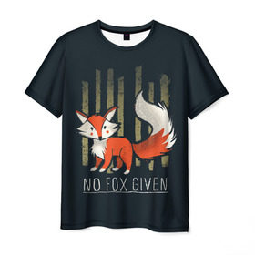 Мужская футболка 3D с принтом No Fox Given в Санкт-Петербурге, 100% полиэфир | прямой крой, круглый вырез горловины, длина до линии бедер | Тематика изображения на принте: animal | beast | fox | heart | love | orange | животное | зверь | лис | лиса | личиска | любовь | рыжая | сердце