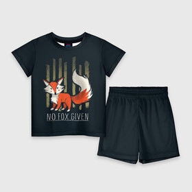 Детский костюм с шортами 3D с принтом No Fox Given в Санкт-Петербурге,  |  | animal | beast | fox | heart | love | orange | животное | зверь | лис | лиса | личиска | любовь | рыжая | сердце