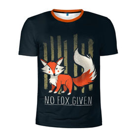 Мужская футболка 3D спортивная с принтом No Fox Given в Санкт-Петербурге, 100% полиэстер с улучшенными характеристиками | приталенный силуэт, круглая горловина, широкие плечи, сужается к линии бедра | animal | beast | fox | heart | love | orange | животное | зверь | лис | лиса | личиска | любовь | рыжая | сердце