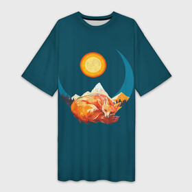 Платье-футболка 3D с принтом Лиса под солнцем в Санкт-Петербурге,  |  | animal | beast | fox | heart | love | orange | животное | зверь | лис | лиса | личиска | любовь | природа | рыжая | сердце | солнце