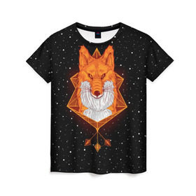 Женская футболка 3D с принтом Огненный лис в Санкт-Петербурге, 100% полиэфир ( синтетическое хлопкоподобное полотно) | прямой крой, круглый вырез горловины, длина до линии бедер | animal | beast | fox | heart | love | orange | животное | зверь | лис | лиса | личиска | любовь | огонь | пламя | рыжая | сердце