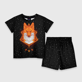 Детский костюм с шортами 3D с принтом Огненный лис в Санкт-Петербурге,  |  | animal | beast | fox | heart | love | orange | животное | зверь | лис | лиса | личиска | любовь | огонь | пламя | рыжая | сердце