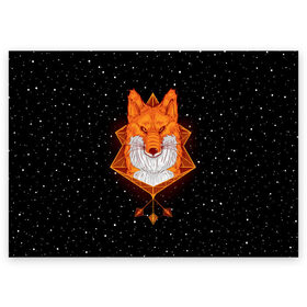 Поздравительная открытка с принтом Огненный лис в Санкт-Петербурге, 100% бумага | плотность бумаги 280 г/м2, матовая, на обратной стороне линовка и место для марки
 | animal | beast | fox | heart | love | orange | животное | зверь | лис | лиса | личиска | любовь | огонь | пламя | рыжая | сердце