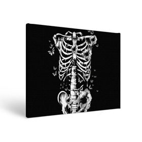 Холст прямоугольный с принтом Floral Skeleton в Санкт-Петербурге, 100% ПВХ |  | Тематика изображения на принте: art | bone | dark | death | fashion | flower | hipster | skelet | skull | арт | грудь | кости | мода | ребра | скелет | стиль | темный | хипстер | цвет | череп