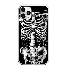 Чехол для iPhone 11 Pro матовый с принтом Floral Skeleton в Санкт-Петербурге, Силикон |  | art | bone | dark | death | fashion | flower | hipster | skelet | skull | арт | грудь | кости | мода | ребра | скелет | стиль | темный | хипстер | цвет | череп