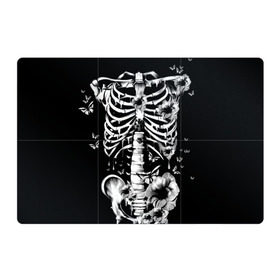 Магнитный плакат 3Х2 с принтом Floral Skeleton в Санкт-Петербурге, Полимерный материал с магнитным слоем | 6 деталей размером 9*9 см | art | bone | dark | death | fashion | flower | hipster | skelet | skull | арт | грудь | кости | мода | ребра | скелет | стиль | темный | хипстер | цвет | череп