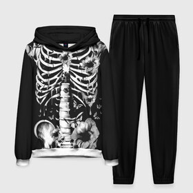Мужской костюм 3D (с толстовкой) с принтом Floral Skeleton в Санкт-Петербурге,  |  | art | bone | dark | death | fashion | flower | hipster | skelet | skull | арт | грудь | кости | мода | ребра | скелет | стиль | темный | хипстер | цвет | череп