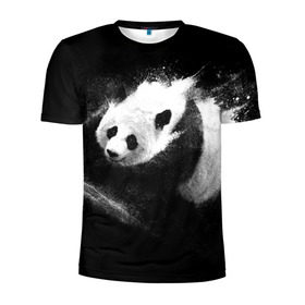Мужская футболка 3D спортивная с принтом Молочная панда в Санкт-Петербурге, 100% полиэстер с улучшенными характеристиками | приталенный силуэт, круглая горловина, широкие плечи, сужается к линии бедра | animal | bear | beast | milk | nature | panda | животное | зверь | медведь | молоко | панда | природа