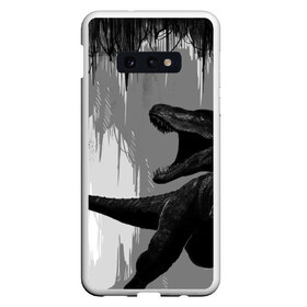 Чехол для Samsung S10E с принтом Пещера динозавра в Санкт-Петербурге, Силикон | Область печати: задняя сторона чехла, без боковых панелей | animal | beast | dino | rage | roar | динозавр | животное | зверь | земля | пещера | рык | эра | ярость