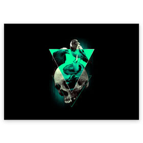 Поздравительная открытка с принтом Череп колдуна в Санкт-Петербурге, 100% бумага | плотность бумаги 280 г/м2, матовая, на обратной стороне линовка и место для марки
 | art | bone | dark | death | evil | fashion | hipster | shaman | skelet | skull | sweet | witch | арт | грудь | колдун | кости | маг | мода | ребра | скелет | стиль | темный | хипстер | череп