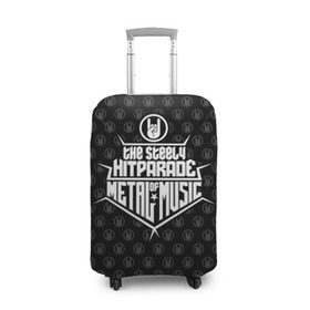 Чехол для чемодана 3D с принтом Hitparade of Metal Music в Санкт-Петербурге, 86% полиэфир, 14% спандекс | двустороннее нанесение принта, прорези для ручек и колес | cool | dark | hard | metal | music | rock | крутой | метал | музыка | рок | темный | тяжелый | черный