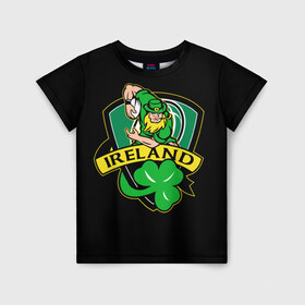 Детская футболка 3D с принтом Ирландия в Санкт-Петербурге, 100% гипоаллергенный полиэфир | прямой крой, круглый вырез горловины, длина до линии бедер, чуть спущенное плечо, ткань немного тянется | 