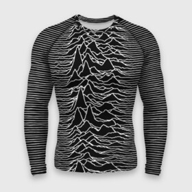 Мужской рашгард 3D с принтом Joy Division. Unknown Pleasures в Санкт-Петербурге,  |  | Тематика изображения на принте: joy division | альбом | волны | горы | линии | обложка | панк | рок