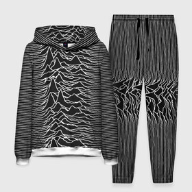 Мужской костюм 3D (с толстовкой) с принтом Joy Division. Unknown Pleasures в Санкт-Петербурге,  |  | Тематика изображения на принте: joy division | альбом | волны | горы | линии | обложка | панк | рок