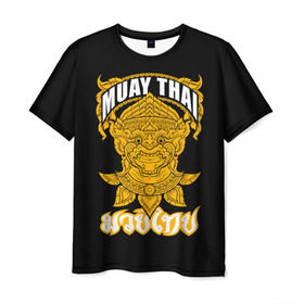 Мужская футболка 3D с принтом Muay Thai Fighter в Санкт-Петербурге, 100% полиэфир | прямой крой, круглый вырез горловины, длина до линии бедер | boxing | combat | fight | fighter | kickboxing | muay thai | wrestling | боец | бой | бокс | боксер | драка | кикбоксинг | май тай