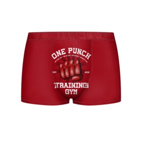 Мужские трусы 3D с принтом One Punch Gym в Санкт-Петербурге, 50% хлопок, 50% полиэстер | классическая посадка, на поясе мягкая тканевая резинка | boxing | combat | fight | fighter | kickboxing | muay thai | wrestling | боец | бой | бокс | боксер | драка | кикбоксинг | май тай