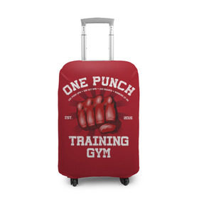 Чехол для чемодана 3D с принтом One Punch Gym в Санкт-Петербурге, 86% полиэфир, 14% спандекс | двустороннее нанесение принта, прорези для ручек и колес | boxing | combat | fight | fighter | kickboxing | muay thai | wrestling | боец | бой | бокс | боксер | драка | кикбоксинг | май тай