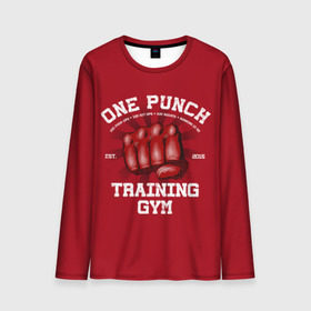 Мужской лонгслив 3D с принтом One Punch Gym в Санкт-Петербурге, 100% полиэстер | длинные рукава, круглый вырез горловины, полуприлегающий силуэт | boxing | combat | fight | fighter | kickboxing | muay thai | wrestling | боец | бой | бокс | боксер | драка | кикбоксинг | май тай