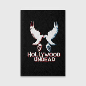 Обложка для паспорта матовая кожа с принтом Hollywood Undead в Санкт-Петербурге, натуральная матовая кожа | размер 19,3 х 13,7 см; прозрачные пластиковые крепления | Тематика изображения на принте: hollywood undead