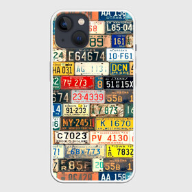 Чехол для iPhone 13 с принтом Автомобильные номера мира в Санкт-Петербурге,  |  | art | collage | country | number | retro | road | world | автомобильные | искусство | коллаж | мир | номера | ретро | страны