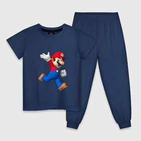 Детская пижама хлопок с принтом Super Mario в Санкт-Петербурге, 100% хлопок |  брюки и футболка прямого кроя, без карманов, на брюках мягкая резинка на поясе и по низу штанин
 | nintendo | марио | нинтендо
