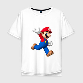 Мужская футболка хлопок Oversize с принтом Super Mario в Санкт-Петербурге, 100% хлопок | свободный крой, круглый ворот, “спинка” длиннее передней части | nintendo | марио | нинтендо