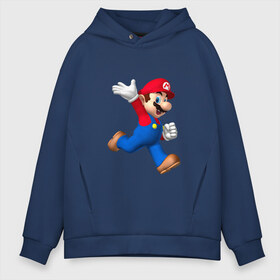 Мужское худи Oversize хлопок с принтом Super Mario в Санкт-Петербурге, френч-терри — 70% хлопок, 30% полиэстер. Мягкий теплый начес внутри —100% хлопок | боковые карманы, эластичные манжеты и нижняя кромка, капюшон на магнитной кнопке | nintendo | марио | нинтендо