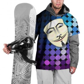 Накидка на куртку 3D с принтом Анонимус в Санкт-Петербурге, 100% полиэстер |  | anonymous | www | интернет | маска | свобода | хакер