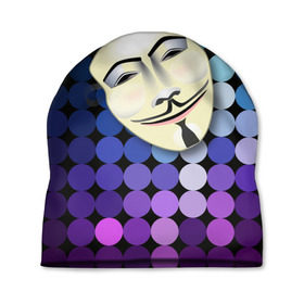Шапка 3D с принтом Анонимус в Санкт-Петербурге, 100% полиэстер | универсальный размер, печать по всей поверхности изделия | anonymous | www | интернет | маска | свобода | хакер