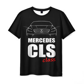 Мужская футболка 3D с принтом Mercedes CLS Class в Санкт-Петербурге, 100% полиэфир | прямой крой, круглый вырез горловины, длина до линии бедер | mercedes benz | mercedes cls 63 amg | авто | автомобиль | машина | мерседес | тачка
