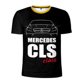 Мужская футболка 3D спортивная с принтом Mercedes CLS Class в Санкт-Петербурге, 100% полиэстер с улучшенными характеристиками | приталенный силуэт, круглая горловина, широкие плечи, сужается к линии бедра | mercedes benz | mercedes cls 63 amg | авто | автомобиль | машина | мерседес | тачка