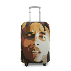 Чехол для чемодана 3D с принтом Боб Марли в Санкт-Петербурге, 86% полиэфир, 14% спандекс | двустороннее нанесение принта, прорези для ручек и колес | bob marley | composer | guitarist | jamaica | jamaican musician | reggae | singer | музыкант | регги