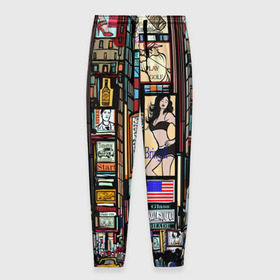 Мужские брюки 3D с принтом Нью-Йорк Сити в Санкт-Петербурге, 100% полиэстер | манжеты по низу, эластичный пояс регулируется шнурком, по бокам два кармана без застежек, внутренняя часть кармана из мелкой сетки | Тематика изображения на принте: арт | веселые | интересные | популярное | узор