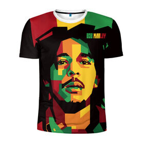 Мужская футболка 3D спортивная с принтом Ямайка, Боб Марли в Санкт-Петербурге, 100% полиэстер с улучшенными характеристиками | приталенный силуэт, круглая горловина, широкие плечи, сужается к линии бедра | Тематика изображения на принте: bob marley | reggae | регги