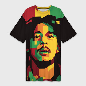 Платье-футболка 3D с принтом Ямайка, Боб Марли в Санкт-Петербурге,  |  | bob marley | reggae | регги
