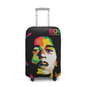 Чехол для чемодана 3D с принтом Ямайка, Боб Марли в Санкт-Петербурге, 86% полиэфир, 14% спандекс | двустороннее нанесение принта, прорези для ручек и колес | reggae | регги