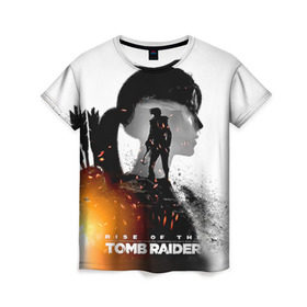Женская футболка 3D с принтом Rise of the Tomb Raider 1 в Санкт-Петербурге, 100% полиэфир ( синтетическое хлопкоподобное полотно) | прямой крой, круглый вырез горловины, длина до линии бедер | rise of the tomb raider | tomb raider | восхождение расхитительницы гробниц | расхитительница гробниц