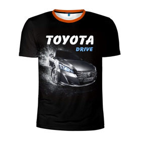 Мужская футболка 3D спортивная с принтом Toyota Drive в Санкт-Петербурге, 100% полиэстер с улучшенными характеристиками | приталенный силуэт, круглая горловина, широкие плечи, сужается к линии бедра | crown | toyota | авто | автомобиль | краун | машина | тачка | тойота