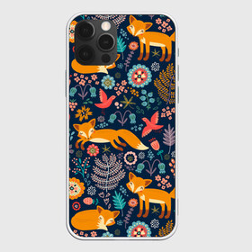 Чехол для iPhone 12 Pro Max с принтом Лисички паттерн в Санкт-Петербурге, Силикон |  | Тематика изображения на принте: fox | животные | лиса | лисичка | лисы | осень | рыжая | фыр фыр | цветы