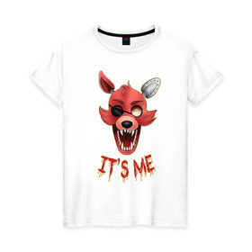 Женская футболка хлопок с принтом Foxy в Санкт-Петербурге, 100% хлопок | прямой крой, круглый вырез горловины, длина до линии бедер, слегка спущенное плечо | five nights at freddys | foxy