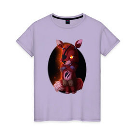 Женская футболка хлопок с принтом Foxy в Санкт-Петербурге, 100% хлопок | прямой крой, круглый вырез горловины, длина до линии бедер, слегка спущенное плечо | five nights at freddys: sister location | foxy