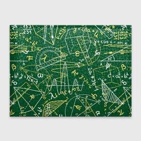 Обложка для студенческого билета с принтом Геометрия в Санкт-Петербурге, натуральная кожа | Размер: 11*8 см; Печать на всей внешней стороне | background | board | charts | cube | geometry theorems | green | numbers | protractor | school | symbols | геометрия | доска | зеленый | знаки | куб | схемы | теоремы | транспортир | фон | циркуль | цифры | школьная