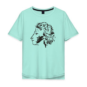 Мужская футболка хлопок Oversize с принтом Пушкин в Санкт-Петербурге, 100% хлопок | свободный крой, круглый ворот, “спинка” длиннее передней части | автопортрет | литература | поэт | пушкин | сказка | словесность | стихи