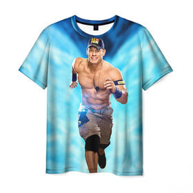 Мужская футболка 3D с принтом Джон Сина 1 в Санкт-Петербурге, 100% полиэфир | прямой крой, круглый вырез горловины, длина до линии бедер | john cena | wwe | джон сина | рестлер | рестлинг